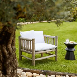 Coussin extérieur imperméable et déhoussable MINORQUE (40x40 cm - Blanc)