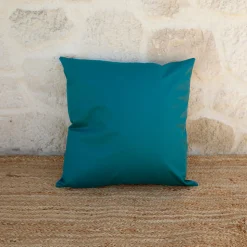 Coussin extérieur imperméable et déhoussable MINORQUE (50x50 cm - Bleu Paon)