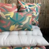 Coussin feuillage vert kaki L.50 x l.30 x ep.4 cm Ornami