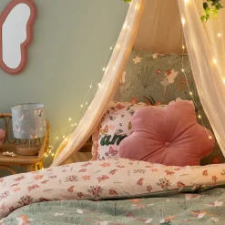 Coussin fleur Amelia rose D38cm - Atmosphera