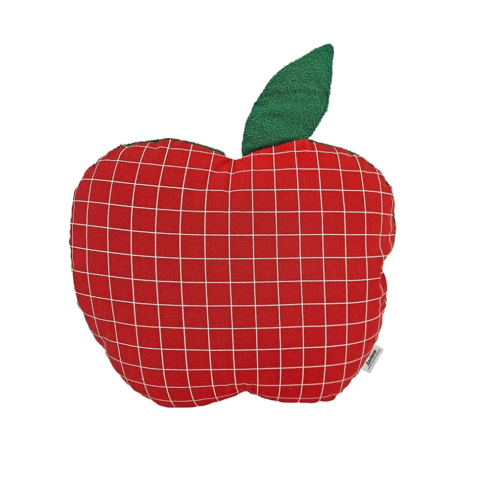 Coussin forme pomme Sodeco rouge et vert l.50 x l.50 cm
