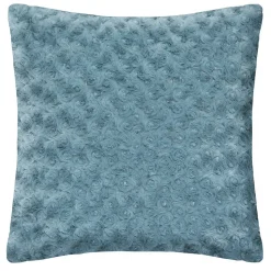 Coussin fourrure bouclé bleu orage - 45x45 cm - Atmosphera