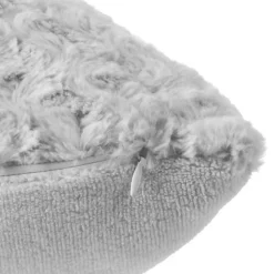 Coussin fourrure bouclé gris - 45x45 cm - Atmosphera
