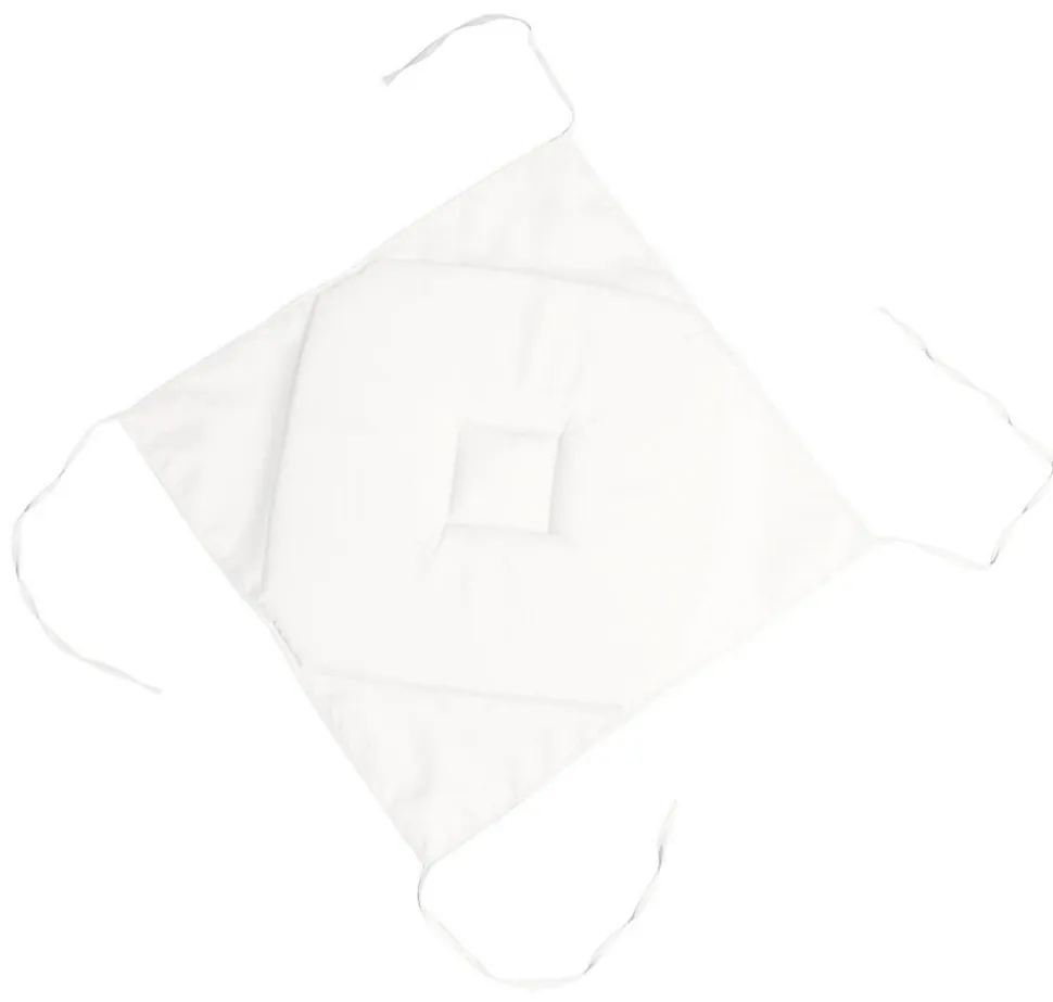 Coussin galette de chaise 4 rabats blanc 40x40cm