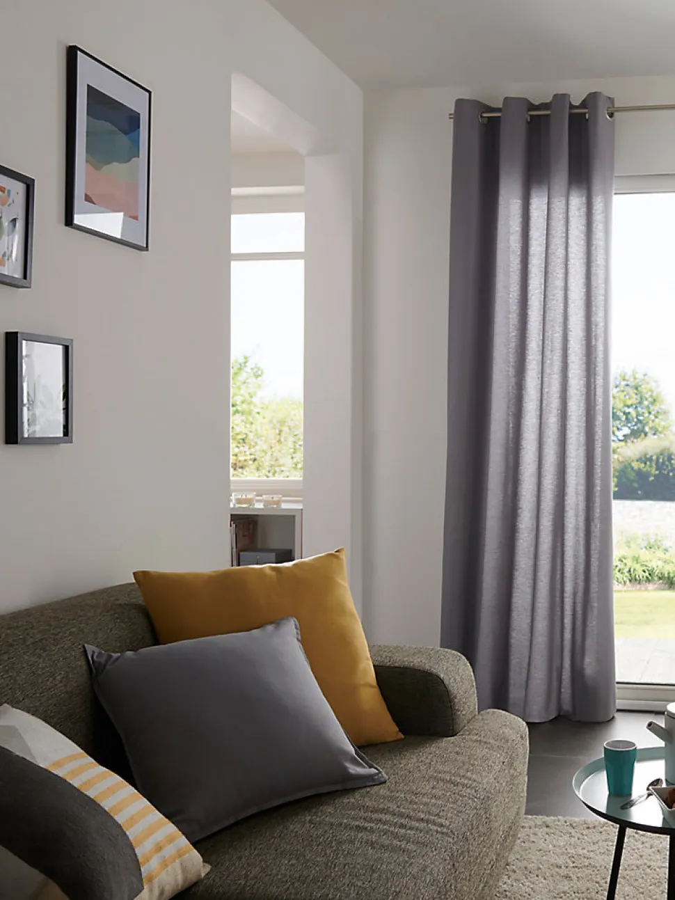 Coussin GoodHome Hiva gris 45 x 45 cm