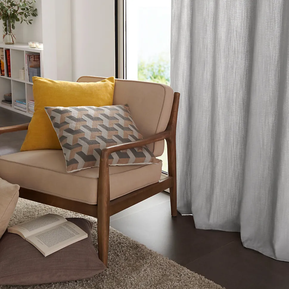 Coussin GoodHome Pahea coloris naturel 45 x 45 cm