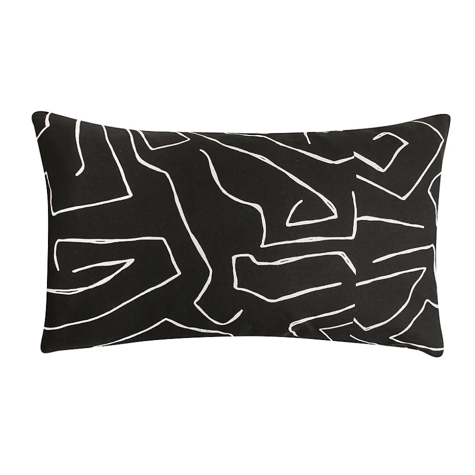 Coussin Halia noir et blanc L.50 x l.30 cm