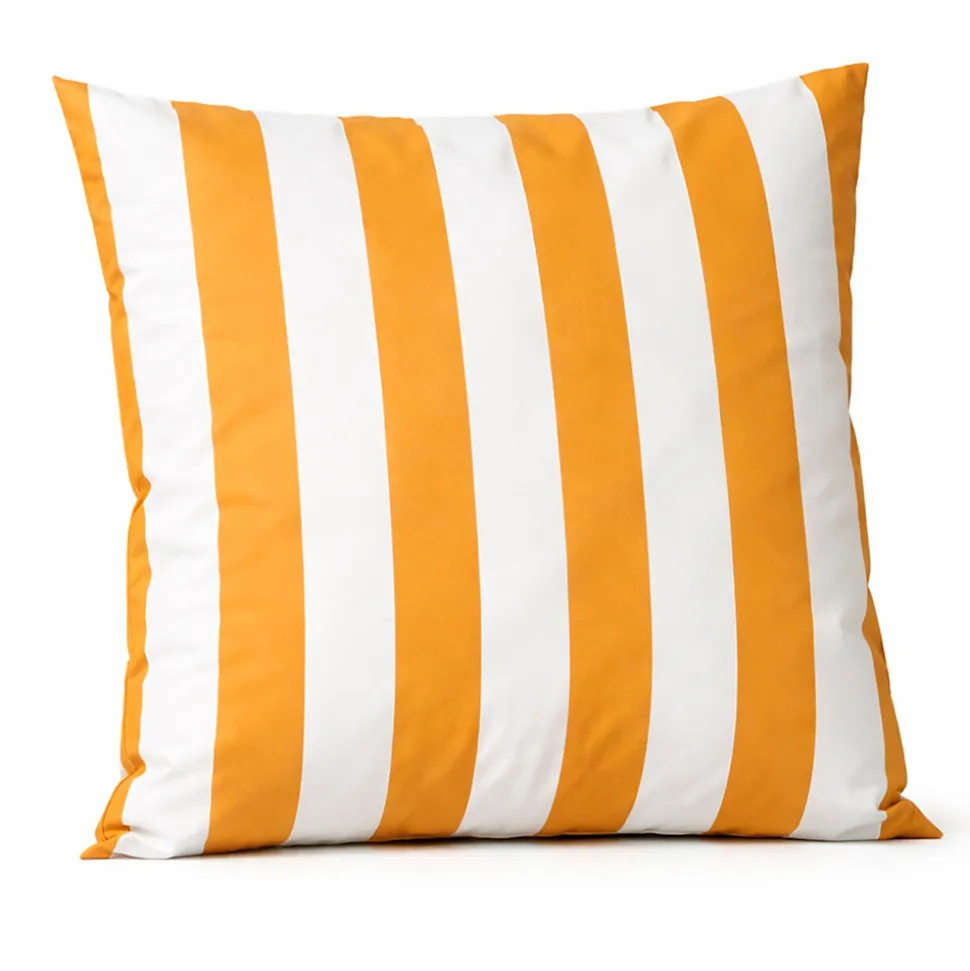 Coussin imperméable déhoussable à rayures ARCACHON (70x70 cm - Jaune)