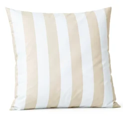 Coussin imperméable déhoussable à rayures ARCACHON (70x70 cm - Lin)