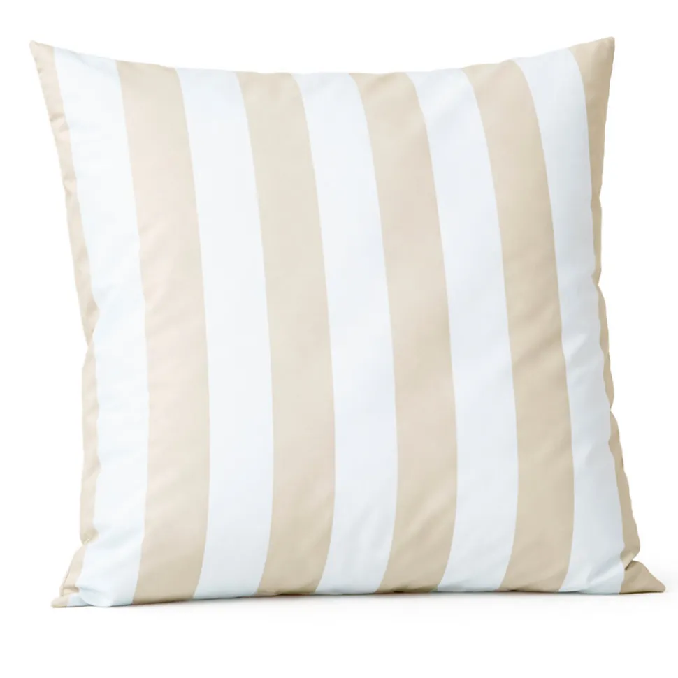 Coussin imperméable déhoussable à rayures ARCACHON (70x70 cm - Lin)