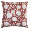 Coussin imprimé fleuris Treast GoodHome L.45 x l.45 cm terracotta