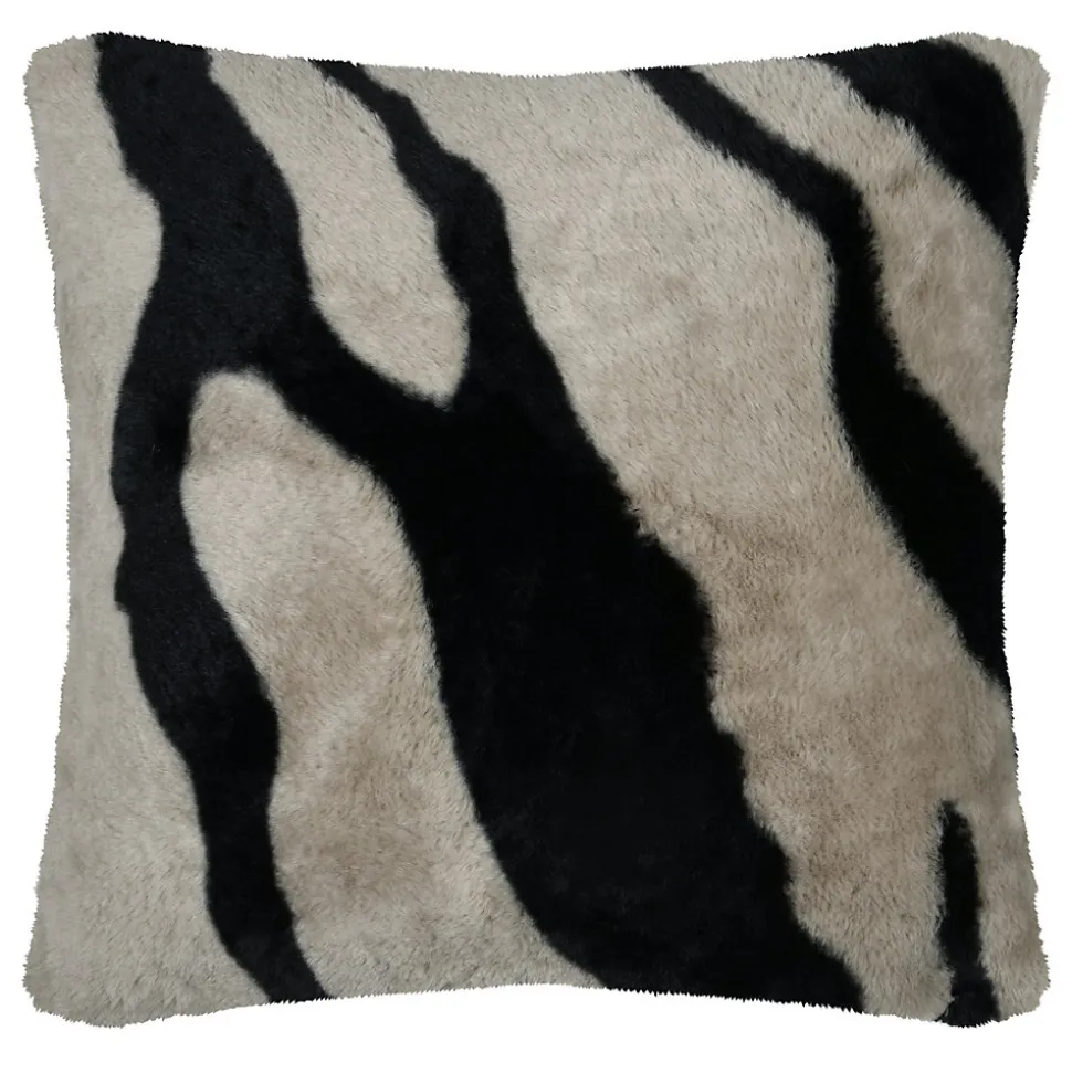 Coussin imprimé zèbre (45x45 cm - Taupe)