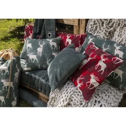 COUSSIN IMPRIME CERF ROUGE COTON RECYCLE 40X60