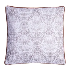 COUSSIN IMPRIME COTON SLUB FOND BLANC GARANCE 50X50
