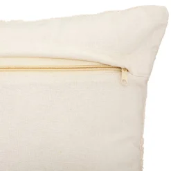 Coussin Inca - coton tufté - ivoire - 40x40 cm - Atmosphera