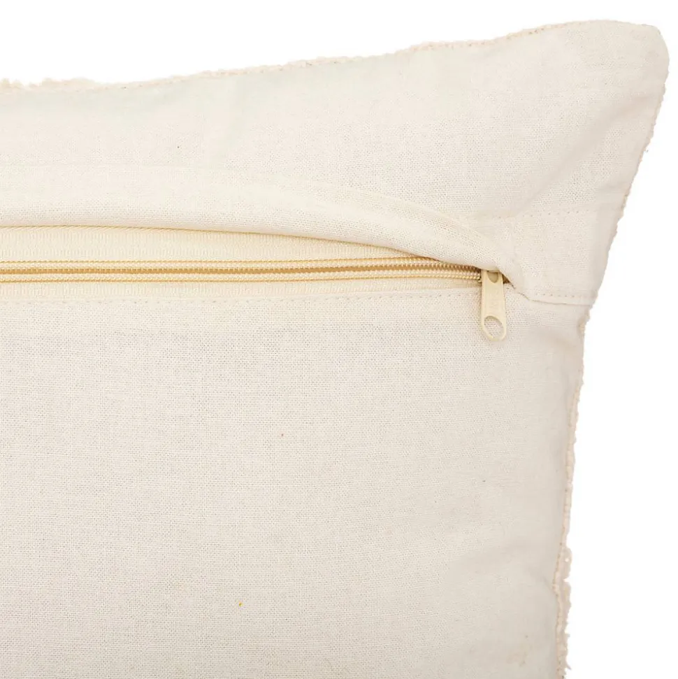 Coussin Inca - coton tufté - ivoire - 40x40 cm - Atmosphera