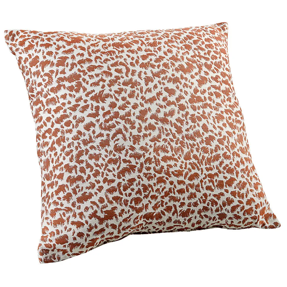 Coussin jacquard abstrait texturé style naturel (45x45 cm - Orange Foncé)