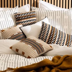 Coussin Jangwa jacquard lin 40x40cm - Atmosphera