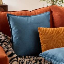 Coussin Lilou bleu egéen 45x45cm - Atmosphera