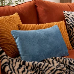 Coussin Lilou bleu egéen 50x30cm - Atmosphera