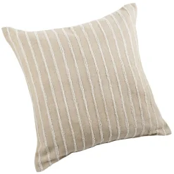 Coussin lin et coton rayures tuftées (50x50 cm - Lin)