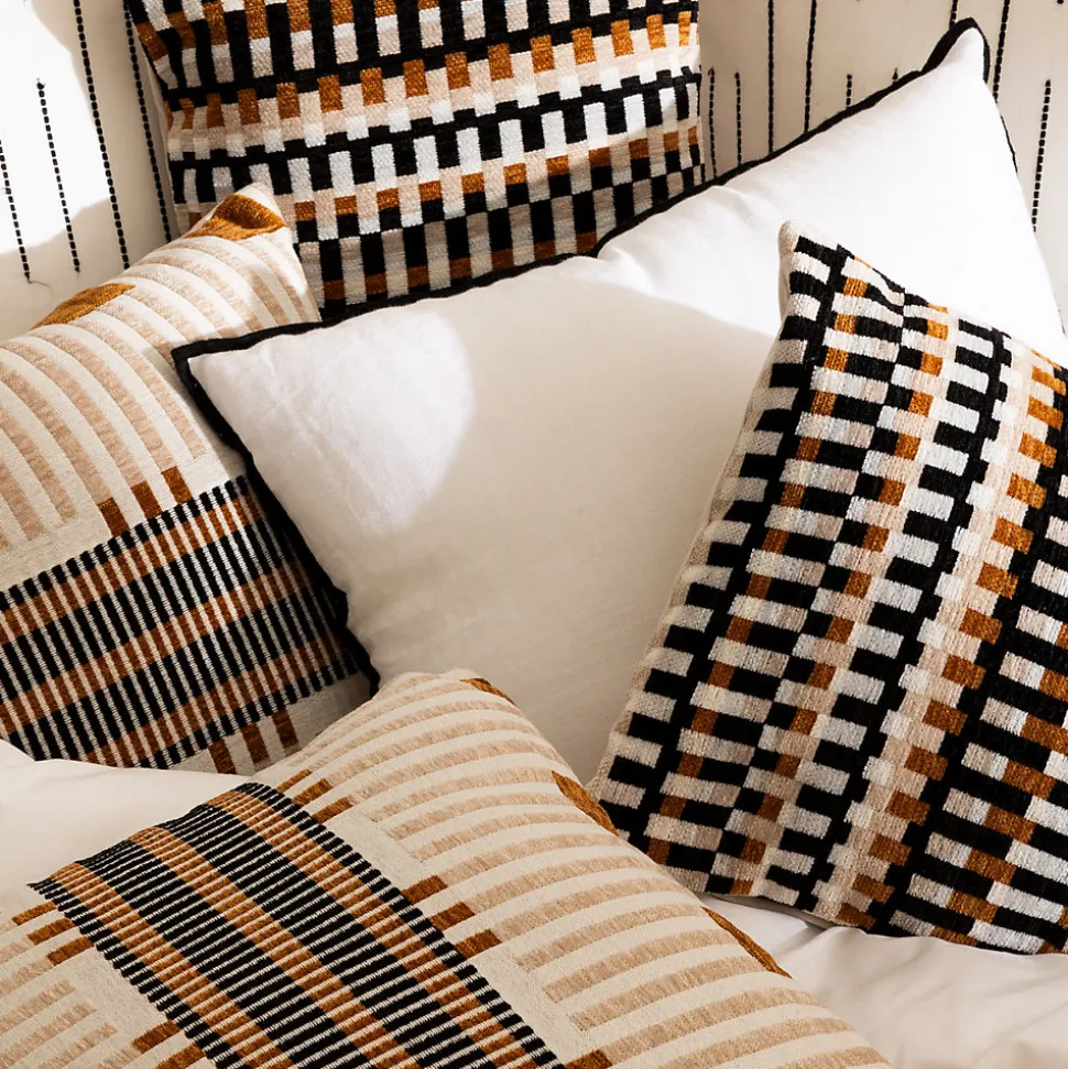 Coussin Linah - coton - blanc - 45x45 cm - Atmosphera