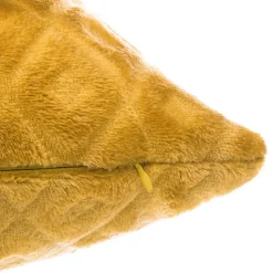 Coussin losanges - flanelle - jaune ocre - 40x40 cm - Atmosphera