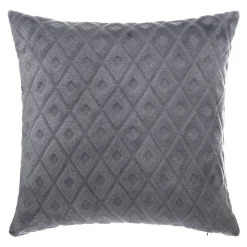 Coussin losanges - flanelle - gris foncé - 40x40 cm - Atmosphera