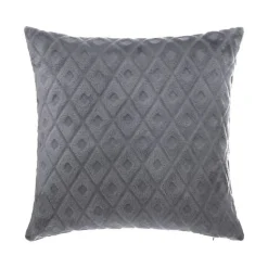 Coussin losanges - flanelle - gris foncé - 40x40 cm - Atmosphera
