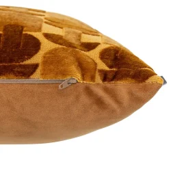 Coussin Luna jacquard velours ocre 30x50cm - Atmosphera