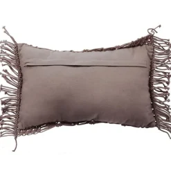 Coussin macramé en coton tressé violet clair 30x50
