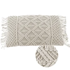Coussin Macrame blanc Ornami L.60 x l.40 cm