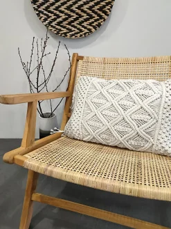Coussin Macrame blanc Ornami L.60 x l.40 cm