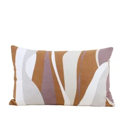 Coussin motifs organiques colorés 30x50cm