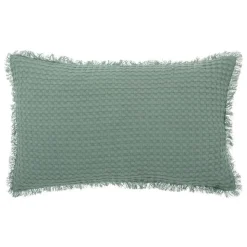 Coussin nid d'abeille Widdy 30x50cm vert céladon - Atmosphera