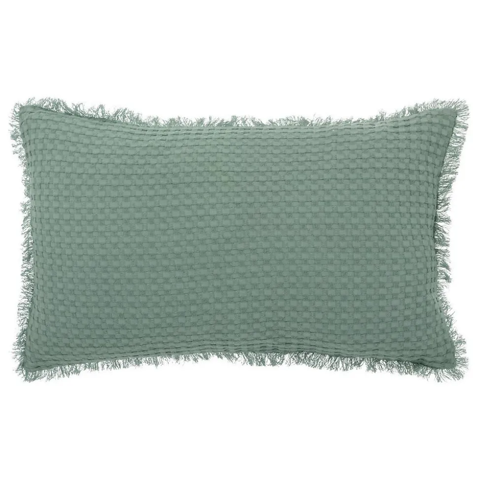 Coussin nid d'abeille Widdy 30x50cm vert céladon - Atmosphera