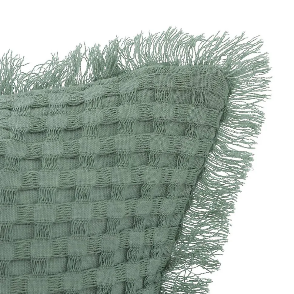 Coussin nid d'abeille Widdy 30x50cm vert céladon - Atmosphera
