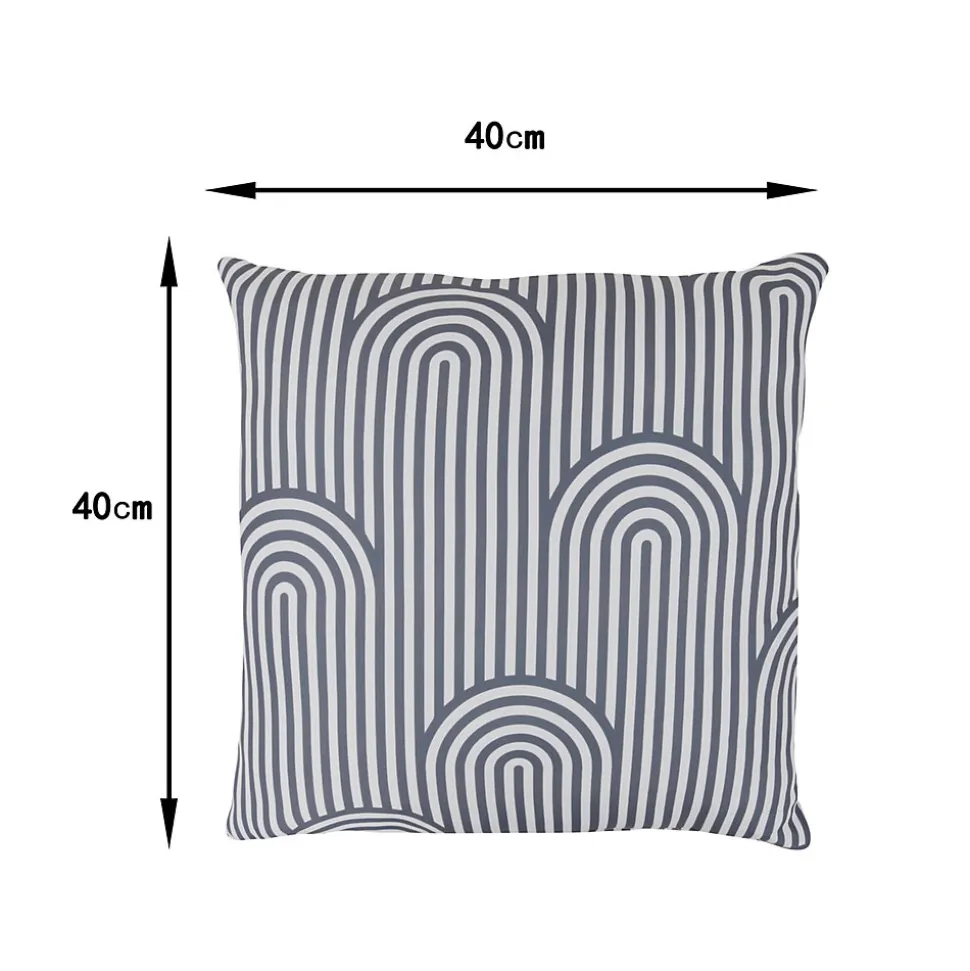 Coussin Opp imprimé géométrique gris foncé L.40 x l.40cm