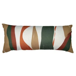 Coussin Ornami L.30 x l.70 cm motif blanc kaki terracotta