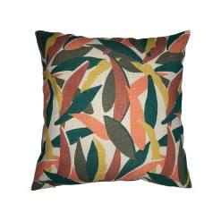 Coussin Ornami L.40 x l.40 cm vert feuilles