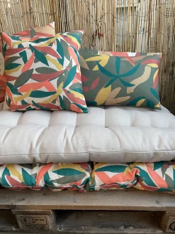 Coussin Ornami L.40 x l.40 cm vert feuilles
