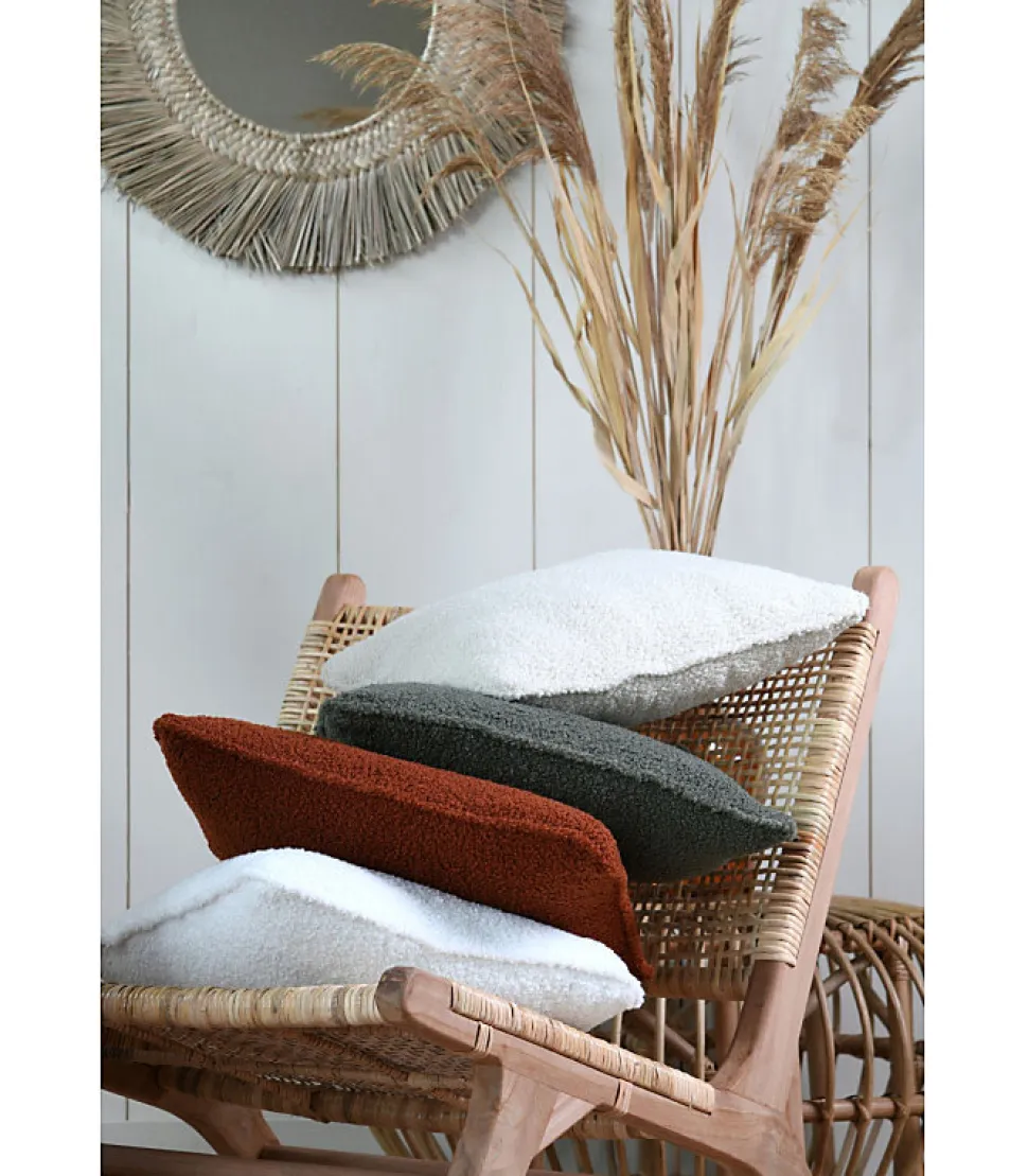 Coussin Paddou Écru - 40 x 60 cm - Effet bouclette - 40x60cm - Ecru