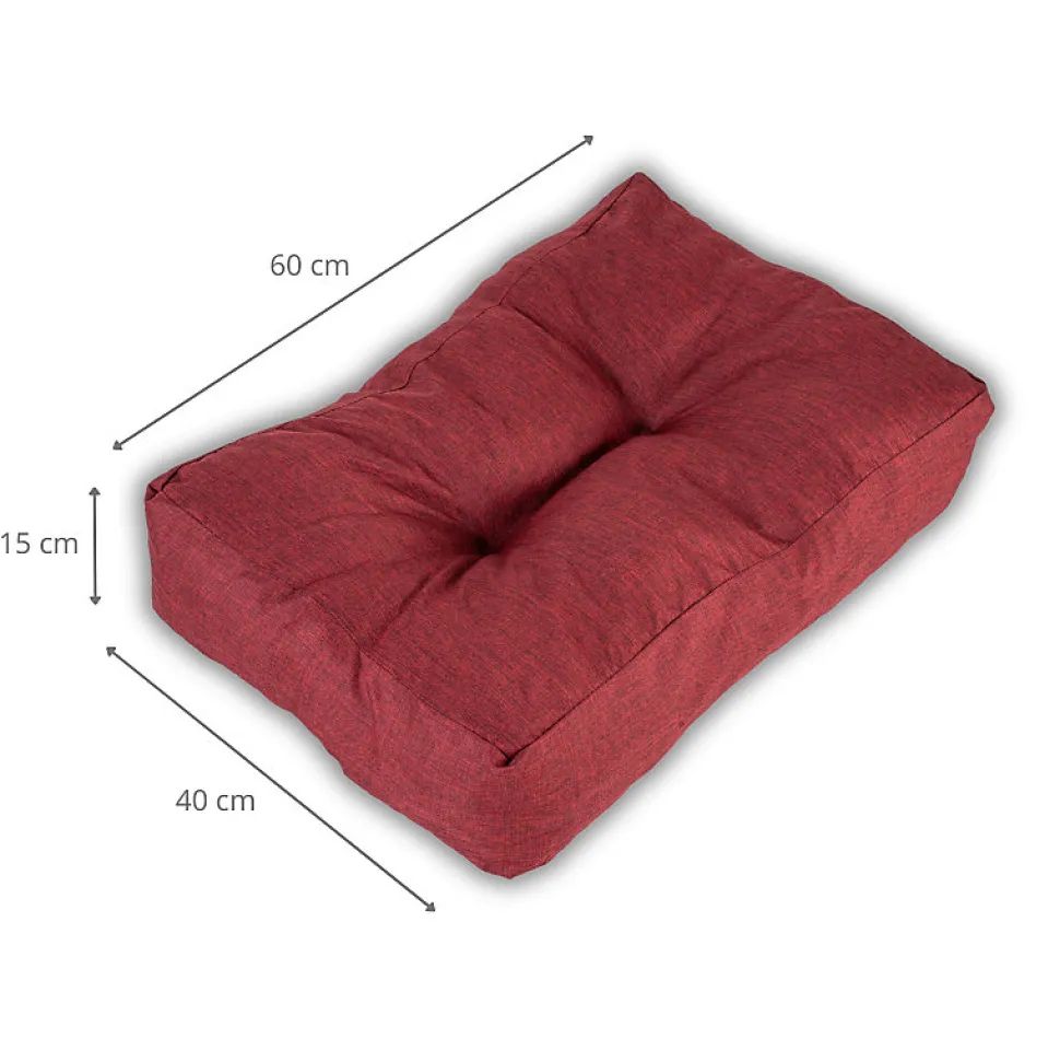 Coussin palette angle en polyester BANANAIR 60x40 cm Rouge