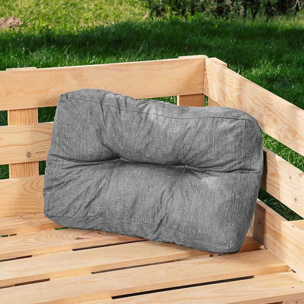 Coussin palette angle en polyester BANANAIR 60x40 cm Gris
