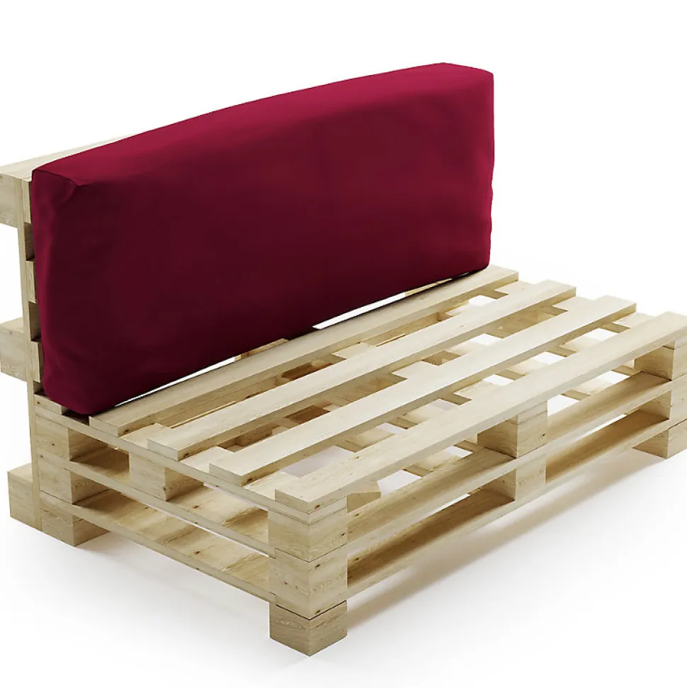 Coussin Palette Déhoussable Imperméable Dossier BANANAIR 120 x 40 cm Rouge