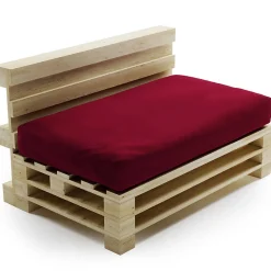 Coussin Palette Déhoussable Imperméable Assise BANANAIR 120 x 80 cm Rouge