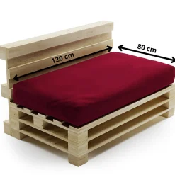 Coussin Palette Déhoussable Imperméable Assise BANANAIR 120 x 80 cm Rouge