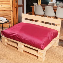 Coussin Palette Déhoussable Imperméable Assise BANANAIR 120 x 80 cm Rouge
