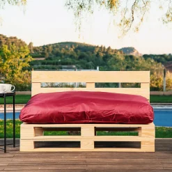 Coussin Palette Déhoussable Imperméable Assise BANANAIR 120 x 80 cm Rouge