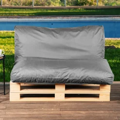 Coussin Palette Déhoussable Imperméable BANANAIR 120 x 60 cm Gris foncé